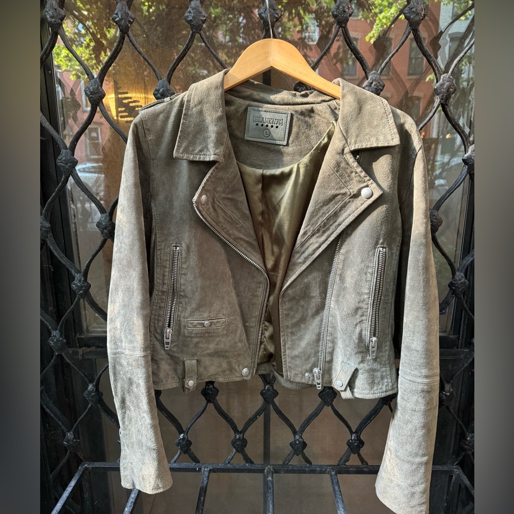 Olive suede moto jacket - Nordstrom (worn once)